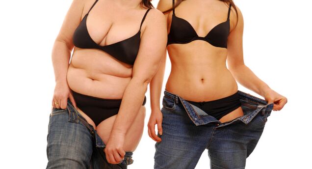 Foto vor und nach Gewichtsverlust