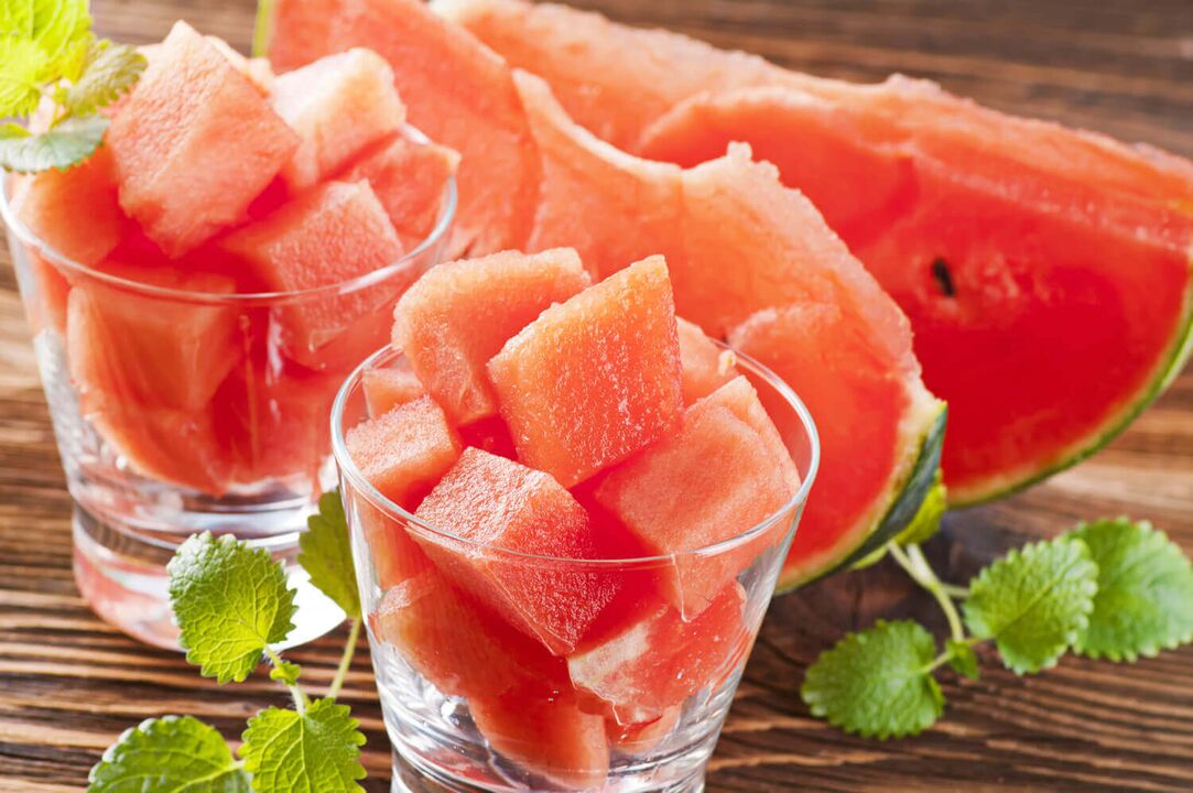 in Scheiben geschnittene Wassermelone zur Gewichtsreduktion