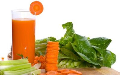 Karottensaft und Gemüse gegen Gastritis